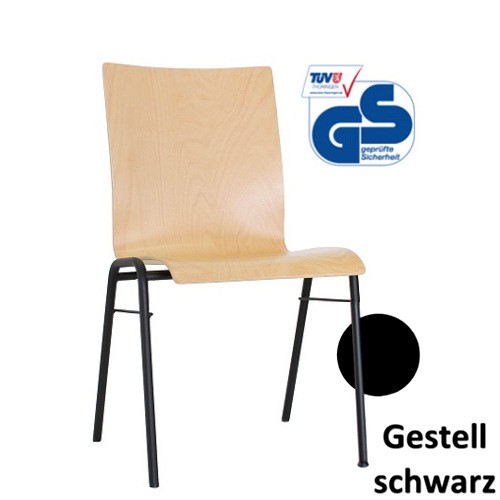 Konferenzstuhl | Stapelstuhl | Gastrostuhl COMBISIT A40 mit schwarzem Gestell